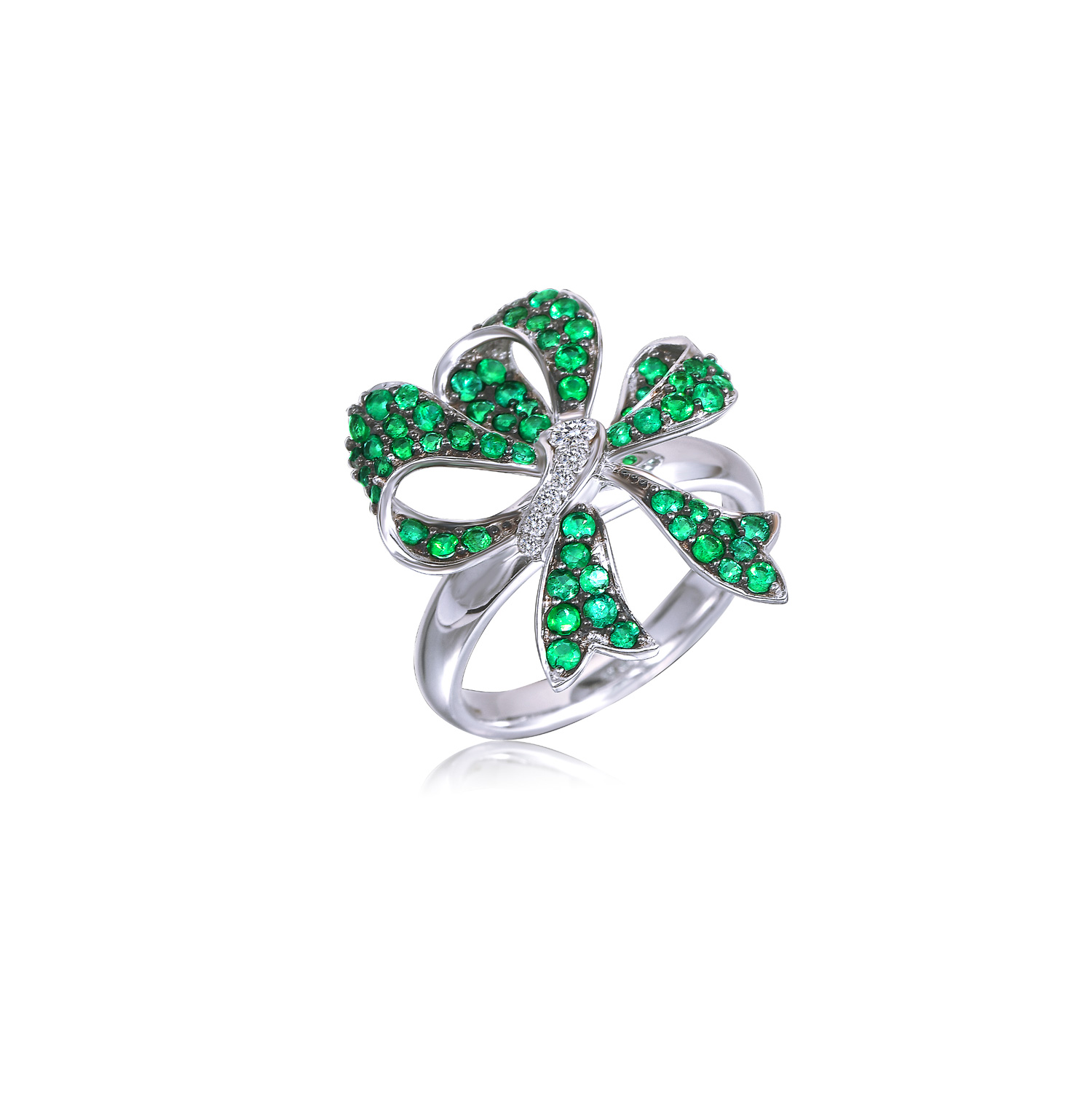 Emerald Bow Ring